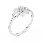 Minimalist Floral Diamond Ring | Openwork Flower Design | Women's Everyday Jewelry