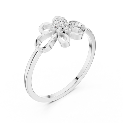 Minimalist Floral Diamond Ring | Openwork Flower Design | Women's Everyday Jewelry