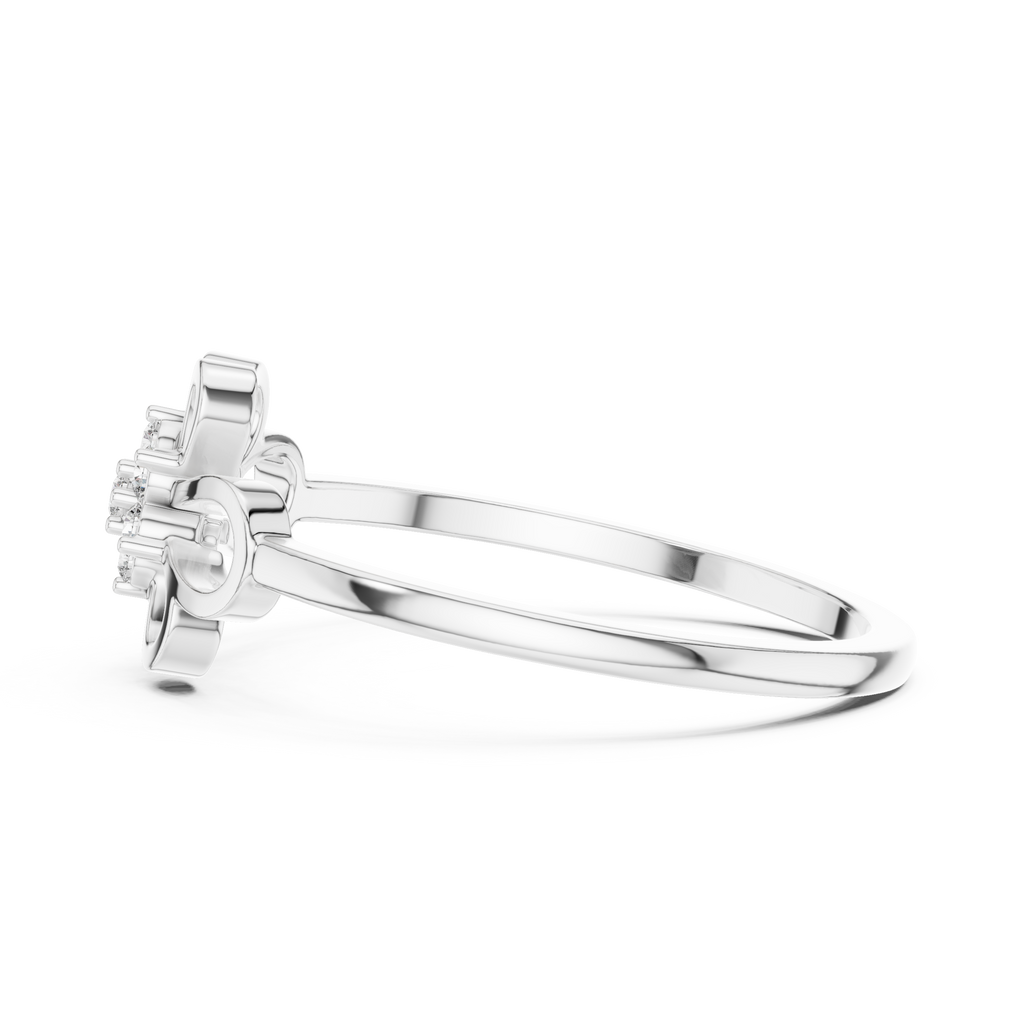 Minimalist Floral Diamond Ring | Openwork Flower Design | Women's Everyday Jewelry