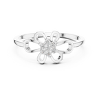 Minimalist Floral Diamond Ring | Openwork Flower Design | Women's Everyday Jewelry