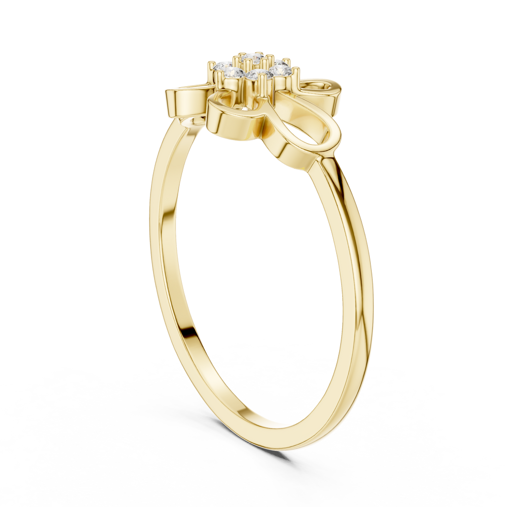 Minimalist Floral Diamond Ring | Openwork Flower Design | Women's Everyday Jewelry