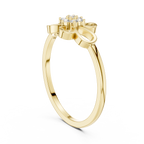 Minimalist Floral Diamond Ring | Openwork Flower Design | Women's Everyday Jewelry