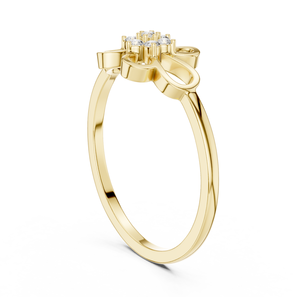 Minimalist Floral Diamond Ring | Openwork Flower Design | Women's Everyday Jewelry