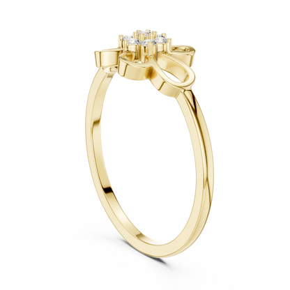Minimalist Floral Diamond Ring | Openwork Flower Design | Women's Everyday Jewelry