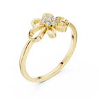 Minimalist Floral Diamond Ring | Openwork Flower Design | Women's Everyday Jewelry