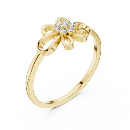 Minimalist Floral Diamond Ring | Openwork Flower Design | Women's Everyday Jewelry