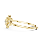 Minimalist Floral Diamond Ring | Openwork Flower Design | Women's Everyday Jewelry
