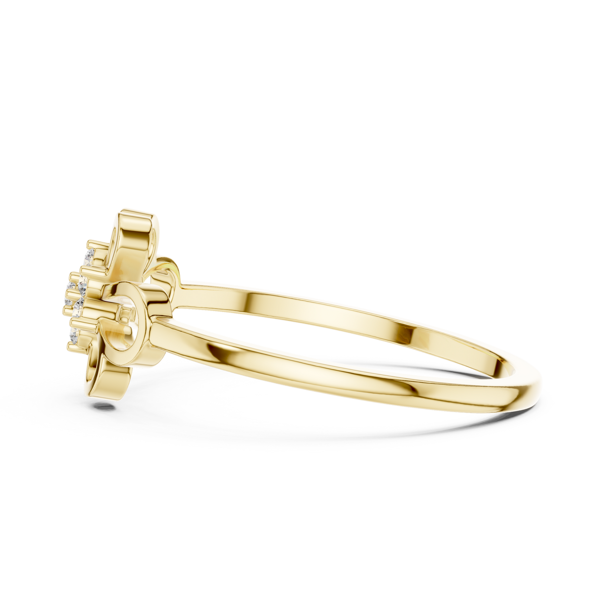 Minimalist Floral Diamond Ring | Openwork Flower Design | Women's Everyday Jewelry