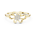 Minimalist Floral Diamond Ring | Openwork Flower Design | Women's Everyday Jewelry