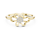 Minimalist Floral Diamond Ring | Openwork Flower Design | Women's Everyday Jewelry