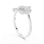 Elegant Flower Diamond Ring | Scroll Motif Statement Jewelry | Women's Fashion Ring