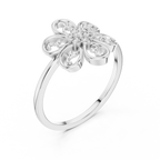 Elegant Flower Diamond Ring | Scroll Motif Statement Jewelry | Women's Fashion Ring