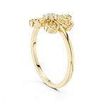 Elegant Flower Diamond Ring | Scroll Motif Statement Jewelry | Women's Fashion Ring