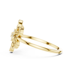 Elegant Flower Diamond Ring | Scroll Motif Statement Jewelry | Women's Fashion Ring