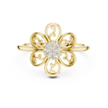 Elegant Flower Diamond Ring | Scroll Motif Statement Jewelry | Women's Fashion Ring