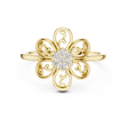 Elegant Flower Diamond Ring | Scroll Motif Statement Jewelry | Women's Fashion Ring