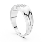 Men's Square Diamond Ring, Bold Cluster Design, Anniversary Gift for Husband.