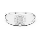 Men's Square Diamond Ring, Bold Cluster Design, Anniversary Gift for Husband.