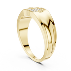 Men's Square Diamond Ring, Bold Cluster Design, Anniversary Gift for Husband.