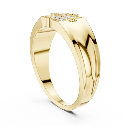 Men's Square Diamond Ring, Bold Cluster Design, Anniversary Gift for Husband.