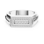 Classic Men's Diamond Signet Ring, Rectangle Cluster Design, Fine Jewelry Gift