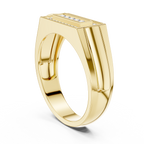 Classic Men's Diamond Signet Ring, Rectangle Cluster Design, Fine Jewelry Gift