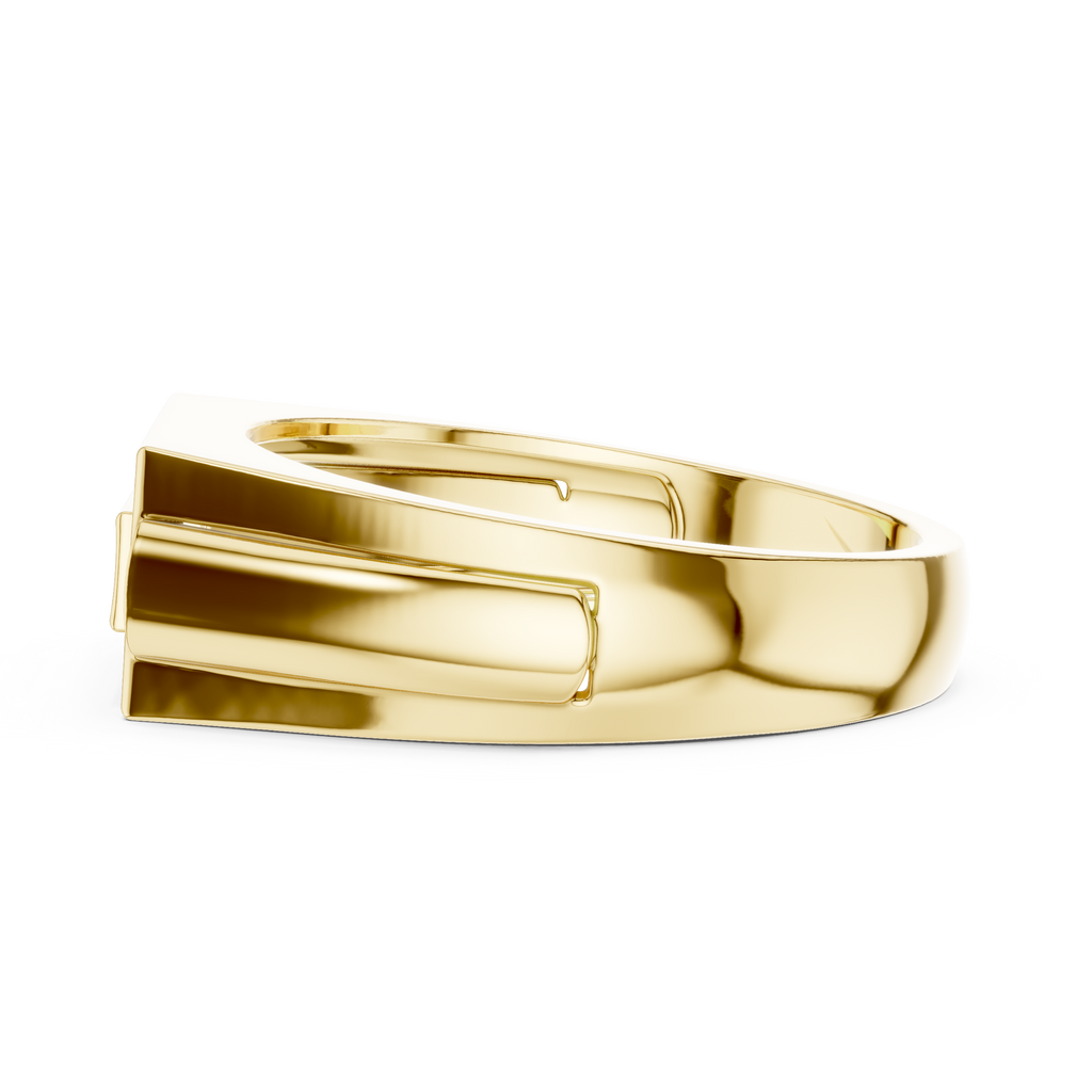 Classic Men's Diamond Signet Ring, Rectangle Cluster Design, Fine Jewelry Gift