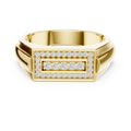 Classic Men's Diamond Signet Ring, Rectangle Cluster Design, Fine Jewelry Gift