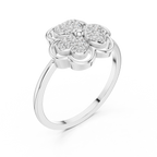 Women's Diamond Clover Statement Ring, Floral Lucky Charm Jewelry Gift