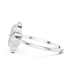 Women's Diamond Clover Statement Ring, Floral Lucky Charm Jewelry Gift