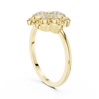 Women's Diamond Clover Statement Ring, Floral Lucky Charm Jewelry Gift