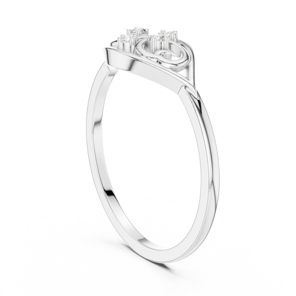 Elegant Diamond Swirl Ring for Women, Vintage Inspired Fashion Jewelry Gift