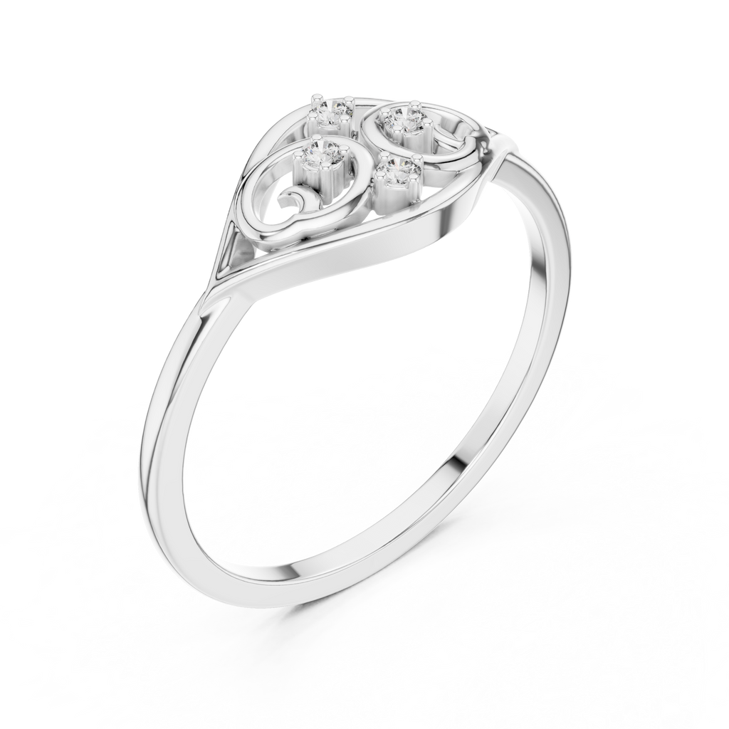 Elegant Diamond Swirl Ring for Women, Vintage Inspired Fashion Jewelry Gift