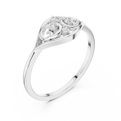 Elegant Diamond Swirl Ring for Women, Vintage Inspired Fashion Jewelry Gift