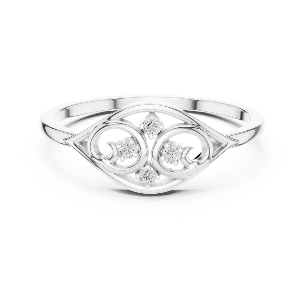 Elegant Diamond Swirl Ring for Women, Vintage Inspired Fashion Jewelry Gift