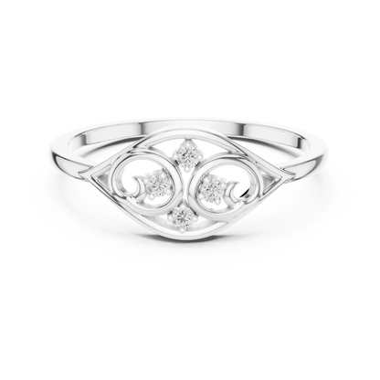 Elegant Diamond Swirl Ring for Women, Vintage Inspired Fashion Jewelry Gift