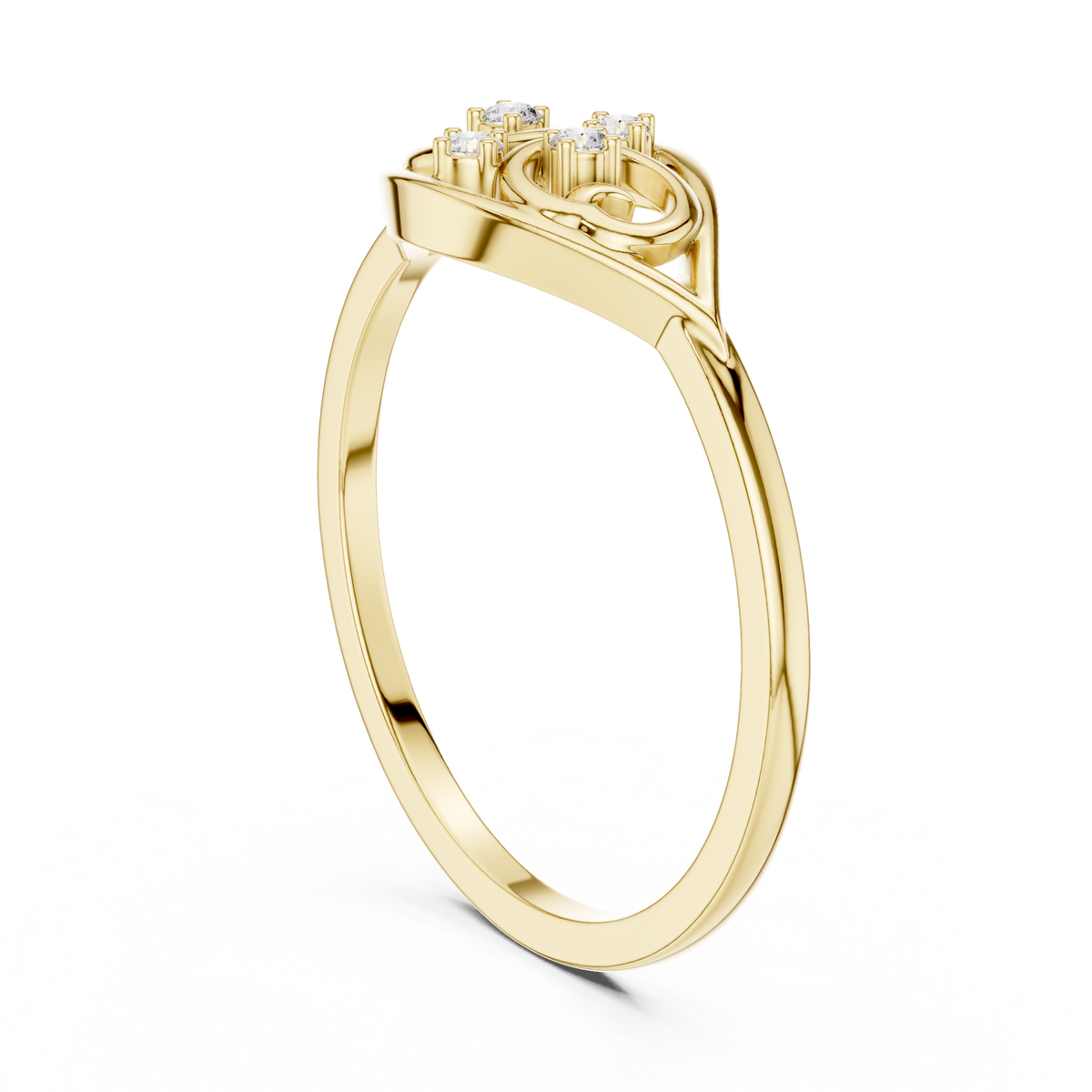Elegant Diamond Swirl Ring for Women, Vintage Inspired Fashion Jewelry Gift