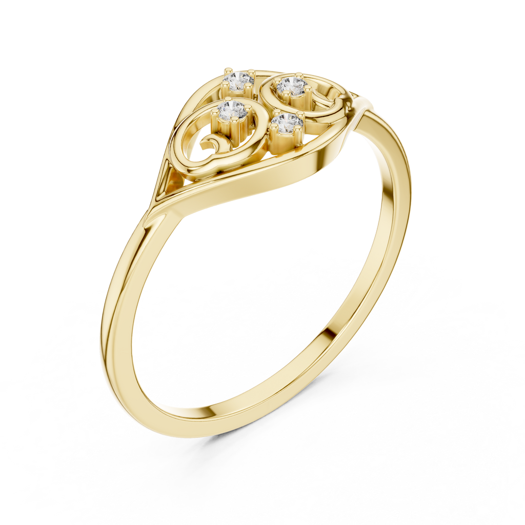 Elegant Diamond Swirl Ring for Women, Vintage Inspired Fashion Jewelry Gift