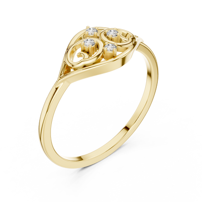 Elegant Diamond Swirl Ring for Women, Vintage Inspired Fashion Jewelry Gift