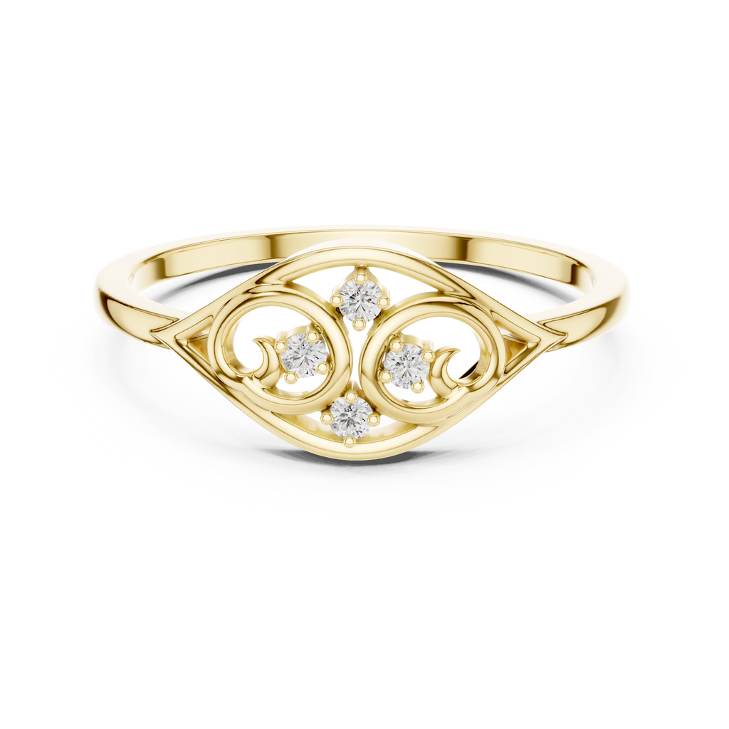 Elegant Diamond Swirl Ring for Women, Vintage Inspired Fashion Jewelry Gift