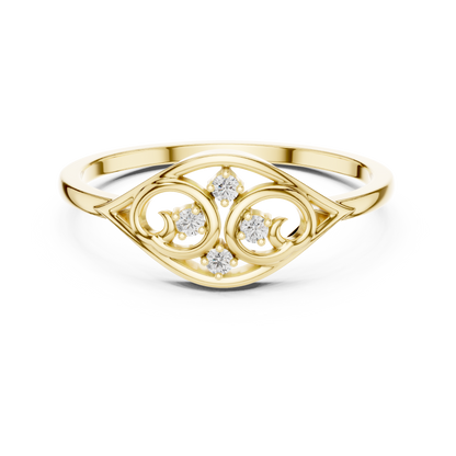 Elegant Diamond Swirl Ring for Women, Vintage Inspired Fashion Jewelry Gift