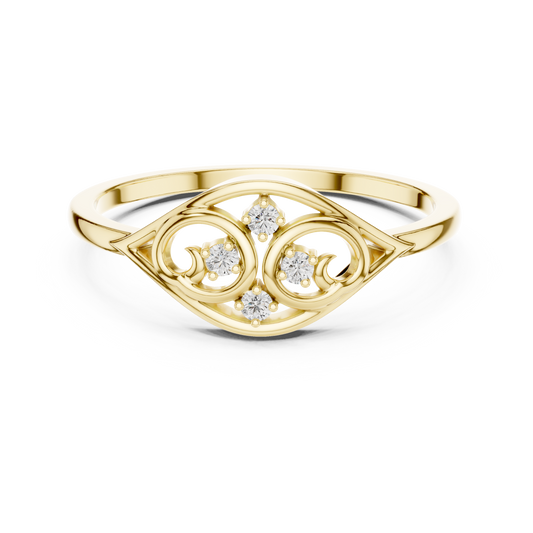 Elegant Diamond Swirl Ring for Women, Vintage Inspired Fashion Jewelry Gift