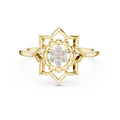 Diamond Lotus Bloom Ring for Women, Nature Inspired Floral Promise Ring