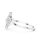 Women's Diamond Sun Flower Ring, Delicate Floral Statement Ring, Anniversary Gift