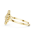 Women's Diamond Sun Flower Ring, Delicate Floral Statement Ring, Anniversary Gift