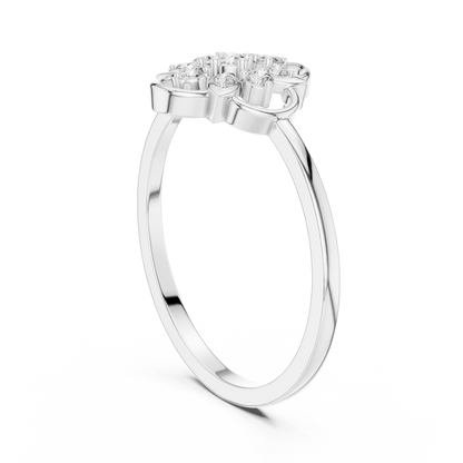 Luxury Women's Diamond Flower Halo Ring, Elegant Floral Cluster Statement Design.