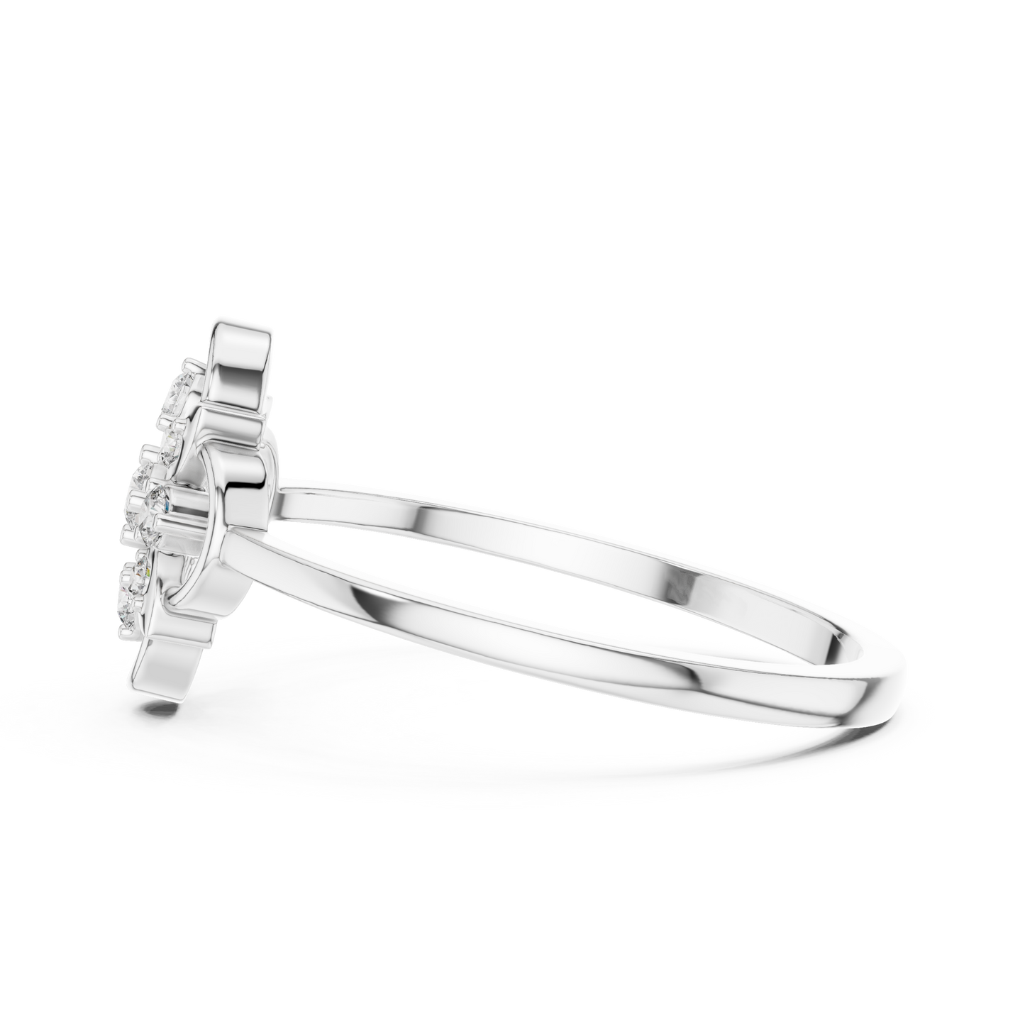 Luxury Women's Diamond Flower Halo Ring, Elegant Floral Cluster Statement Design.