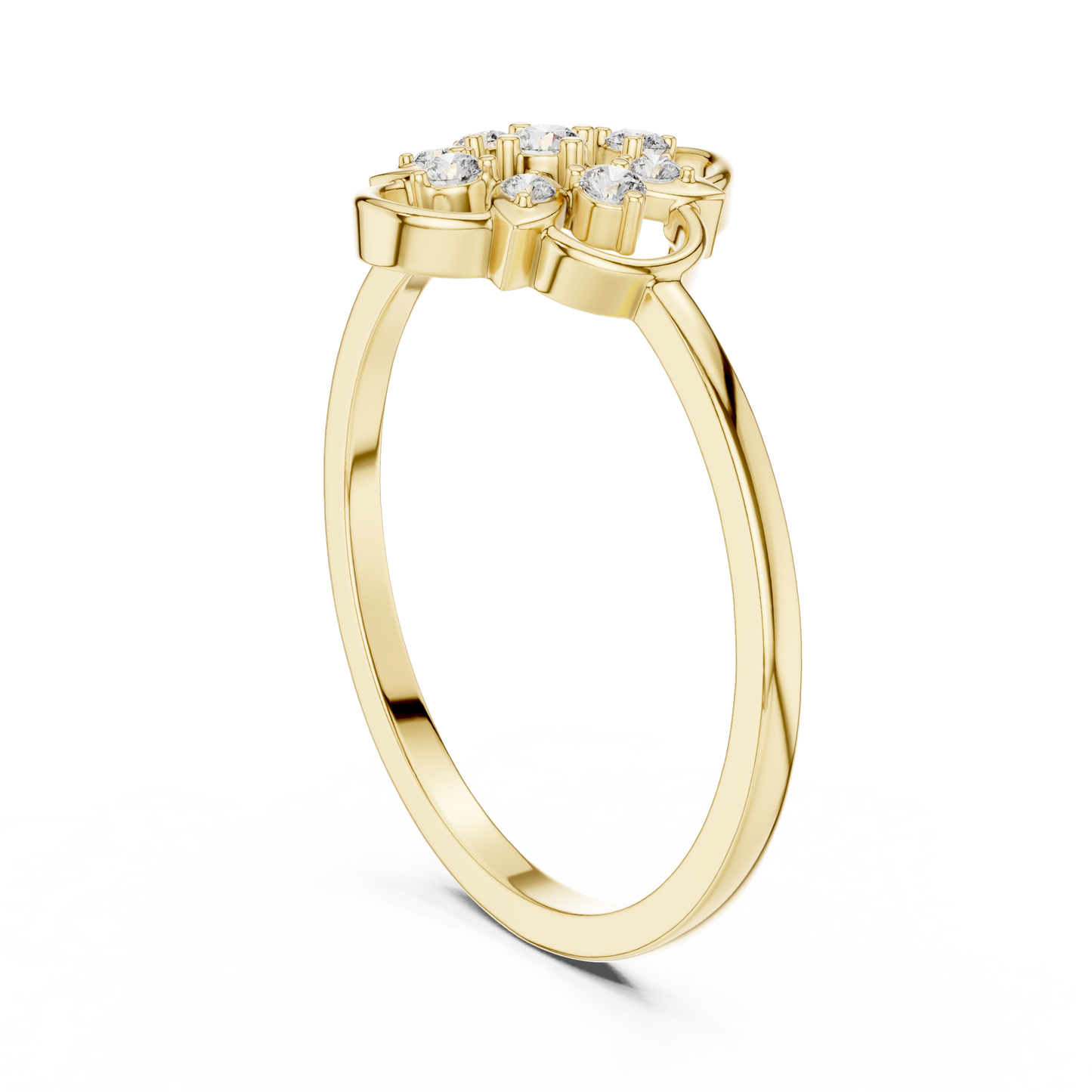 Luxury Women's Diamond Flower Halo Ring, Elegant Floral Cluster Statement Design.