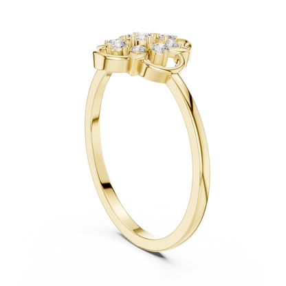 Luxury Women's Diamond Flower Halo Ring, Elegant Floral Cluster Statement Design.