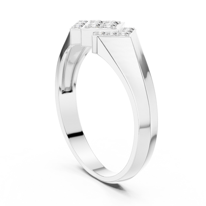 Classic Men's Triple Diamond Cluster Ring, Contemporary Signet Band, Fine Jewelry